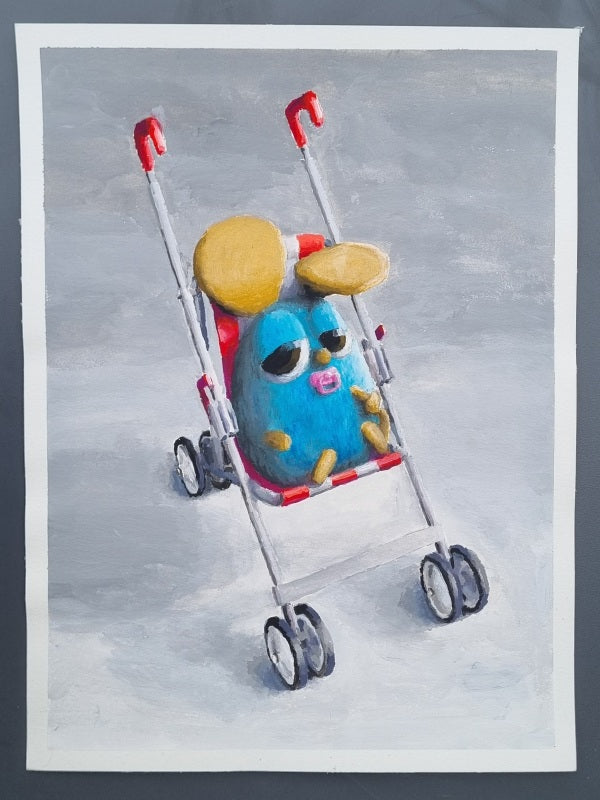 Baby mouse in pushchair (original)