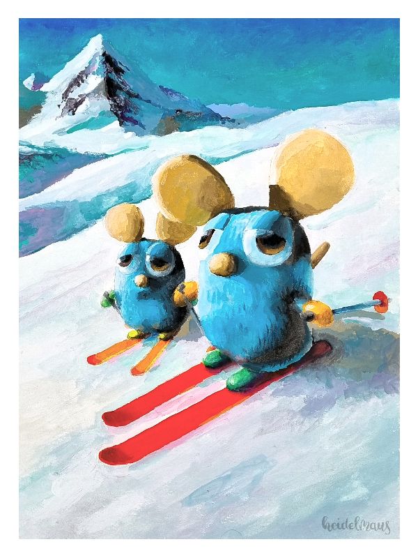 Mice skiing