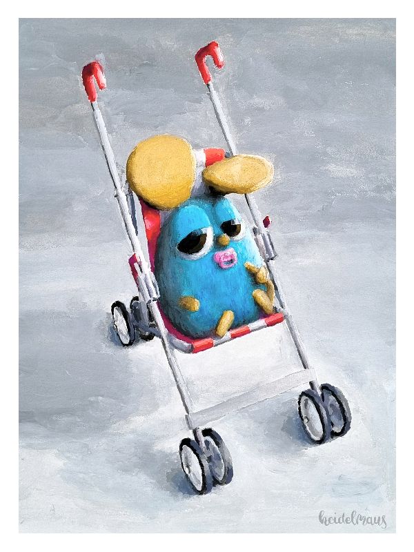 Baby mouse in pushchair